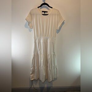 Veronica Beard Cream Tiered Midi Dress